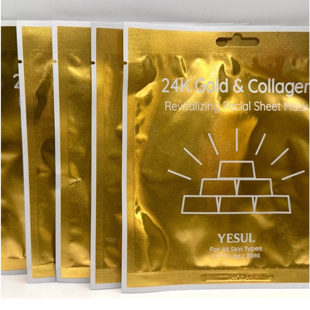 Yesul 24k Gold & Collagen Revitalizating Sheet Mask box of five masks